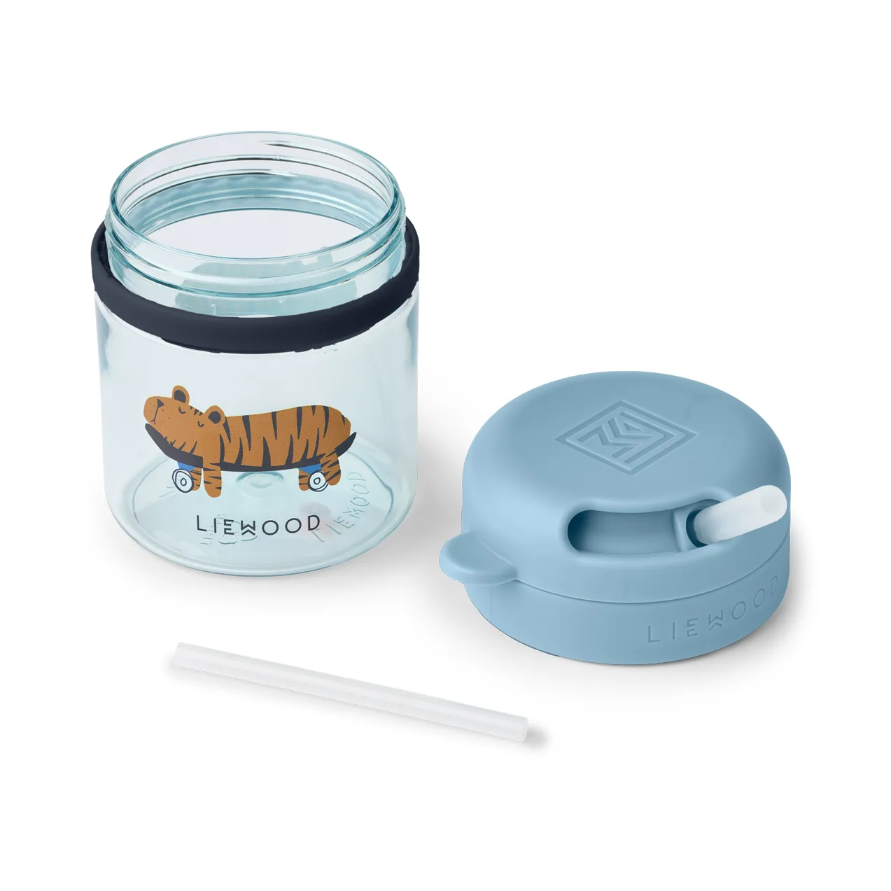 Pavia kopp med sugerør 28 cl, Fun-beach blue Liewood