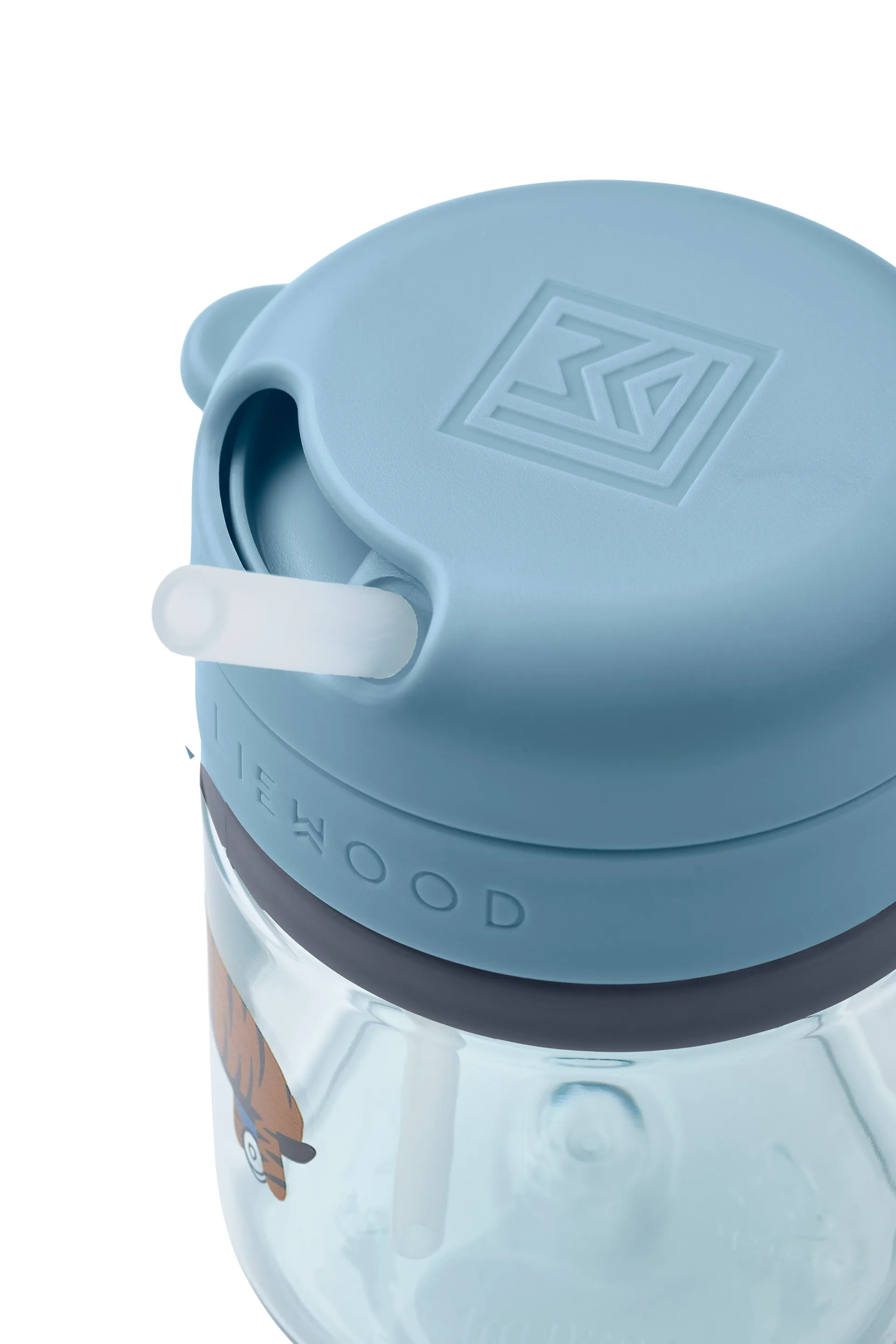 Pavia kopp med sugerør, Fun-beach blue, 28 cl Liewood