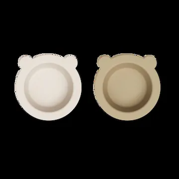 Peony bolle med sugekopp Ø16 cm 2 deler - Sandy-Oat - Liewood