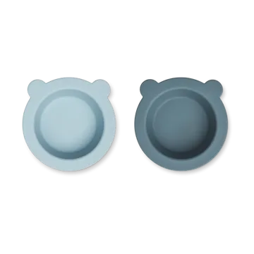 Peony bolle med sugekopp Ø16 cm 2 deler - Sea blue-Whale blue - Liewood