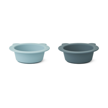 Peony bolle med sugekopp Ø16 cm 2 deler - Sea blue-Whale blue - Liewood