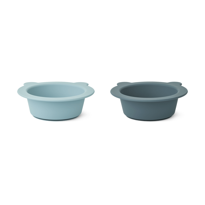Peony bolle med sugekopp Ø16 cm 2 deler, Sea blue-Whale blue Liewood