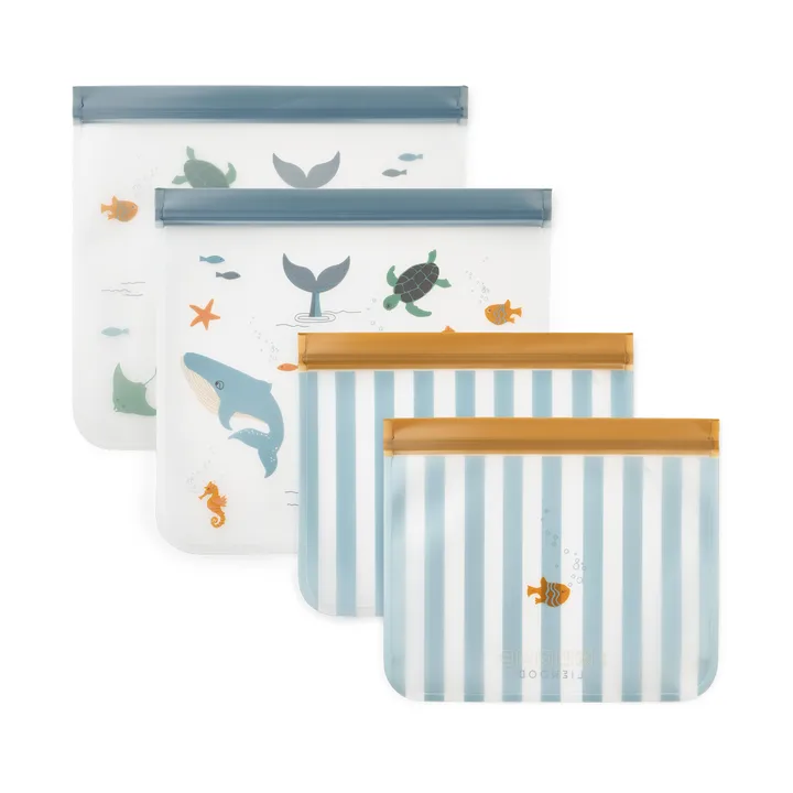 Rebus gjenbrukbar pose 4 deler - Sea creature-sandy - Liewood