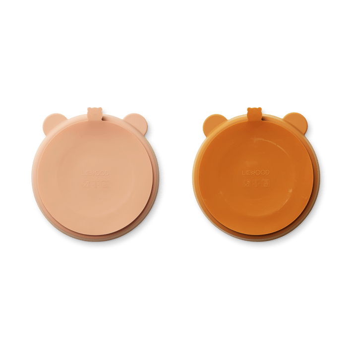 Stacy delt barnetallerken 2-pakning, Mustard-tuscany rose mix Liewood