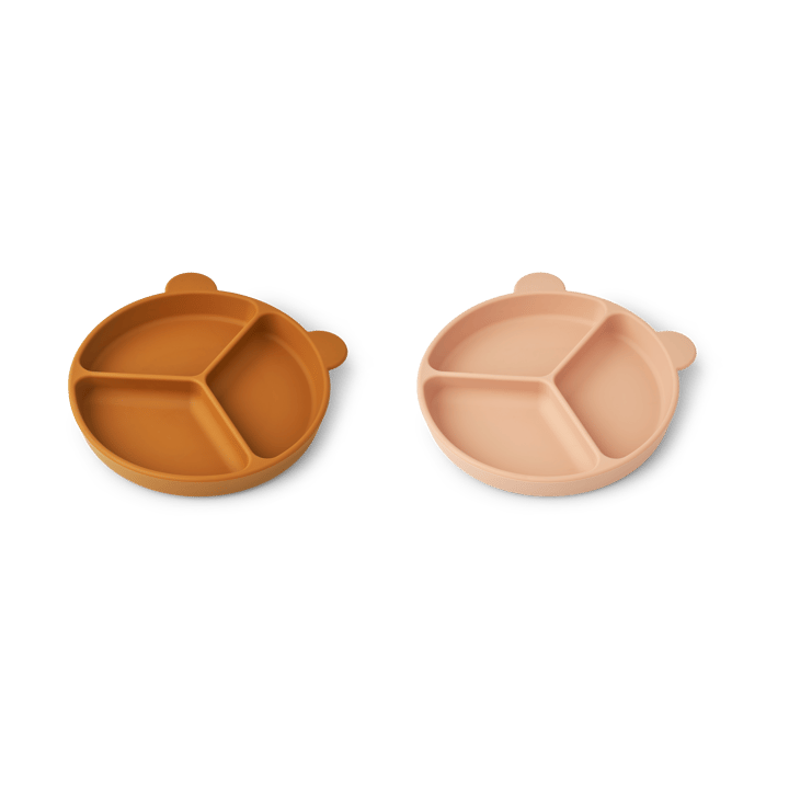 Stacy delt barnetallerken 2-pakning, Mustard-tuscany rose mix Liewood