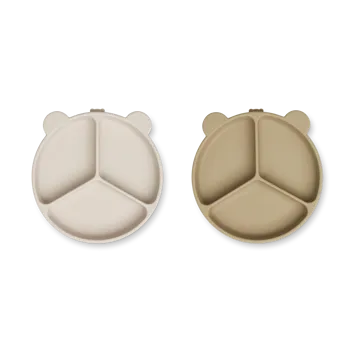 Stacy delt barnetallerken 2-pakning - Sandy-Oat - Liewood