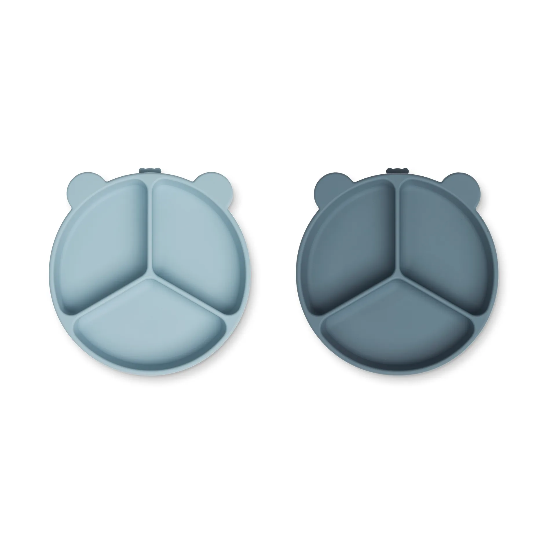 Stacy delt barnetallerken 2-pakning, Sea blue-Whale blue Liewood