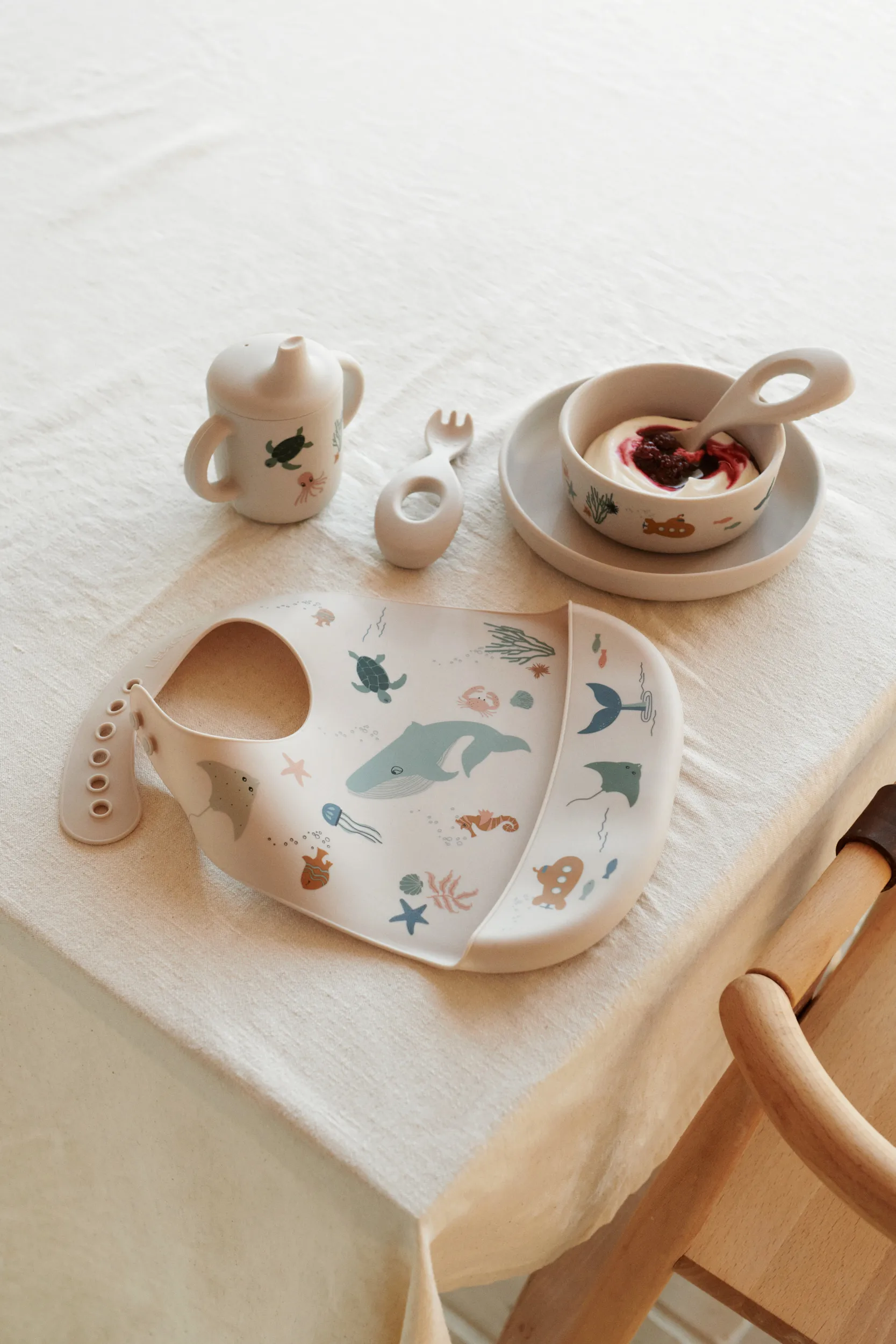 Tilda smekke silikon 2-pakning, Sea creature-Sandy Liewood