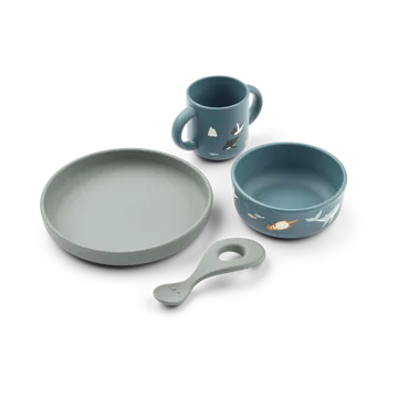 Vivi printed servisesett 4 deler - Arctic Sea-Ocean view - Liewood