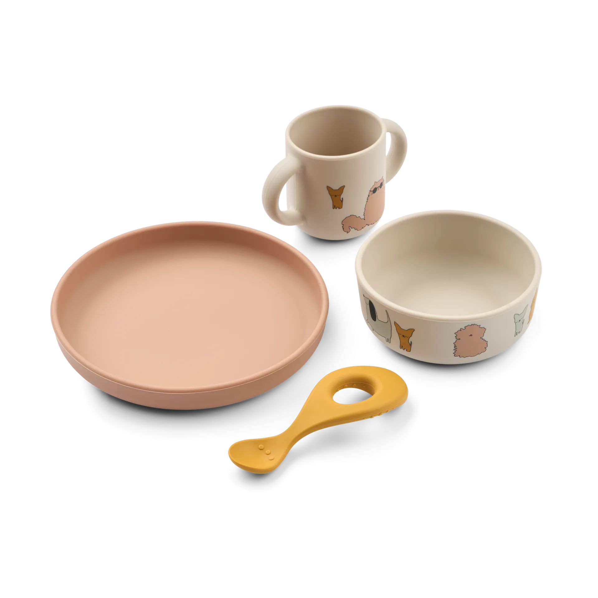 Vivi printed servisesett 4 deler, Cats and Dogs-Sandy Liewood