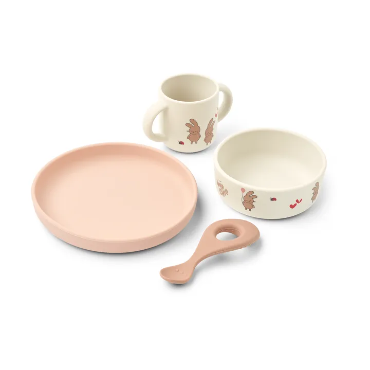 Vivi printed servisesett 4 deler - Wild child/Rosey - Liewood