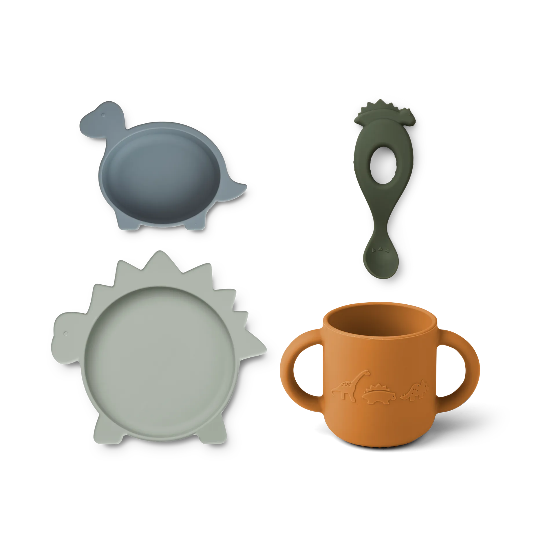 Vivi servisset silikon 4 deler, Dino blue multi mix Liewood