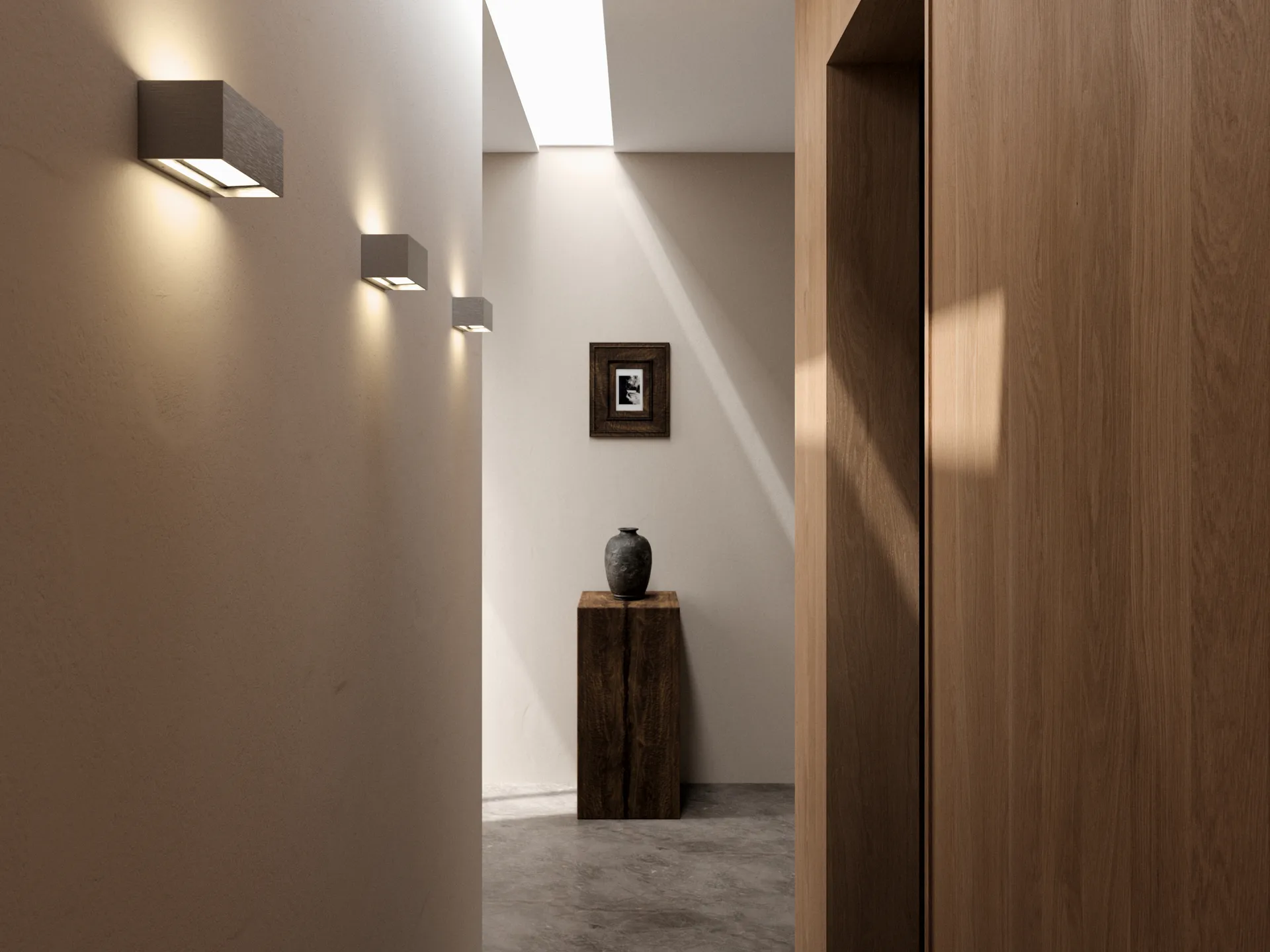 Linea W1 vegglampe switch tune, Titanium, 7x15 cm Light-Point