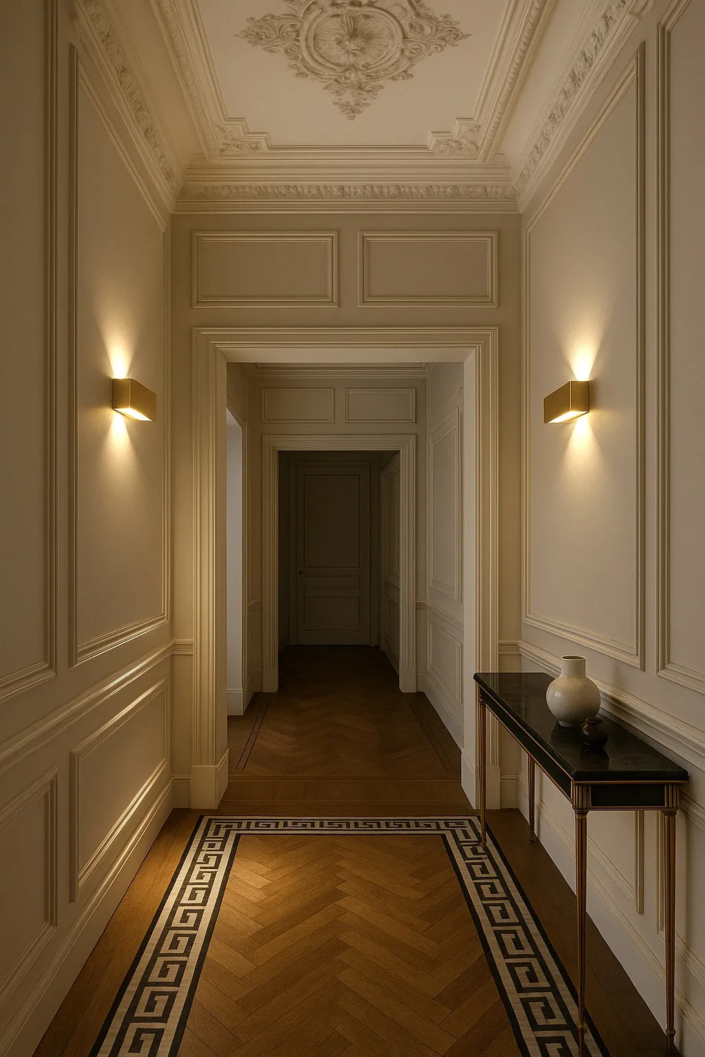 Linea W3 vegglampe switch tune, Brass, 7x60 cm Light-Point