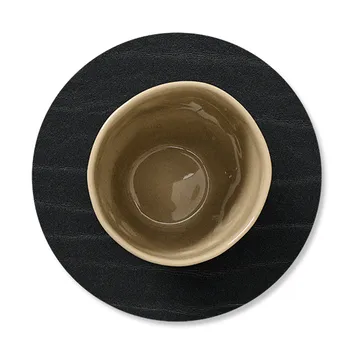 Buffalo glassunderlag vendbar circle 1 stk. - svart-natur - LIND DNA