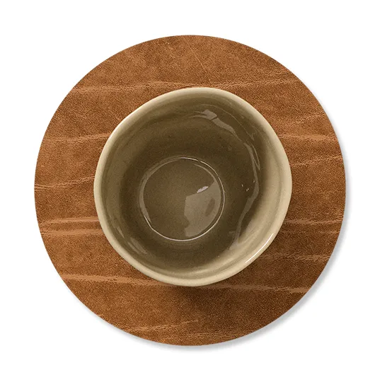 Buffalo glassunderlag vendbar circle 1 stk., svart-natur LIND DNA