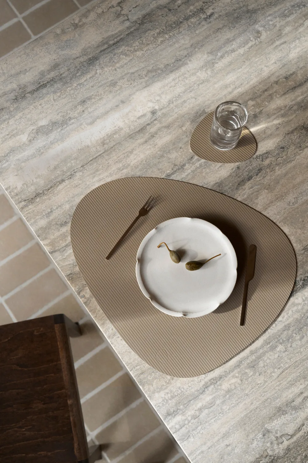 Corduroy bordbrikke curve L, Clay Brown LIND DNA