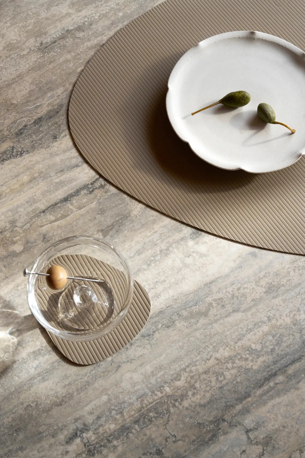 Corduroy glassunderlag curve, Clay Brown LIND DNA