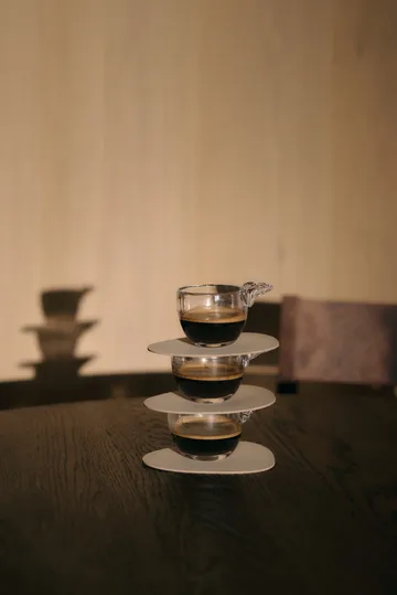 Corduroy glassunderlag curve - Pure white - LIND DNA