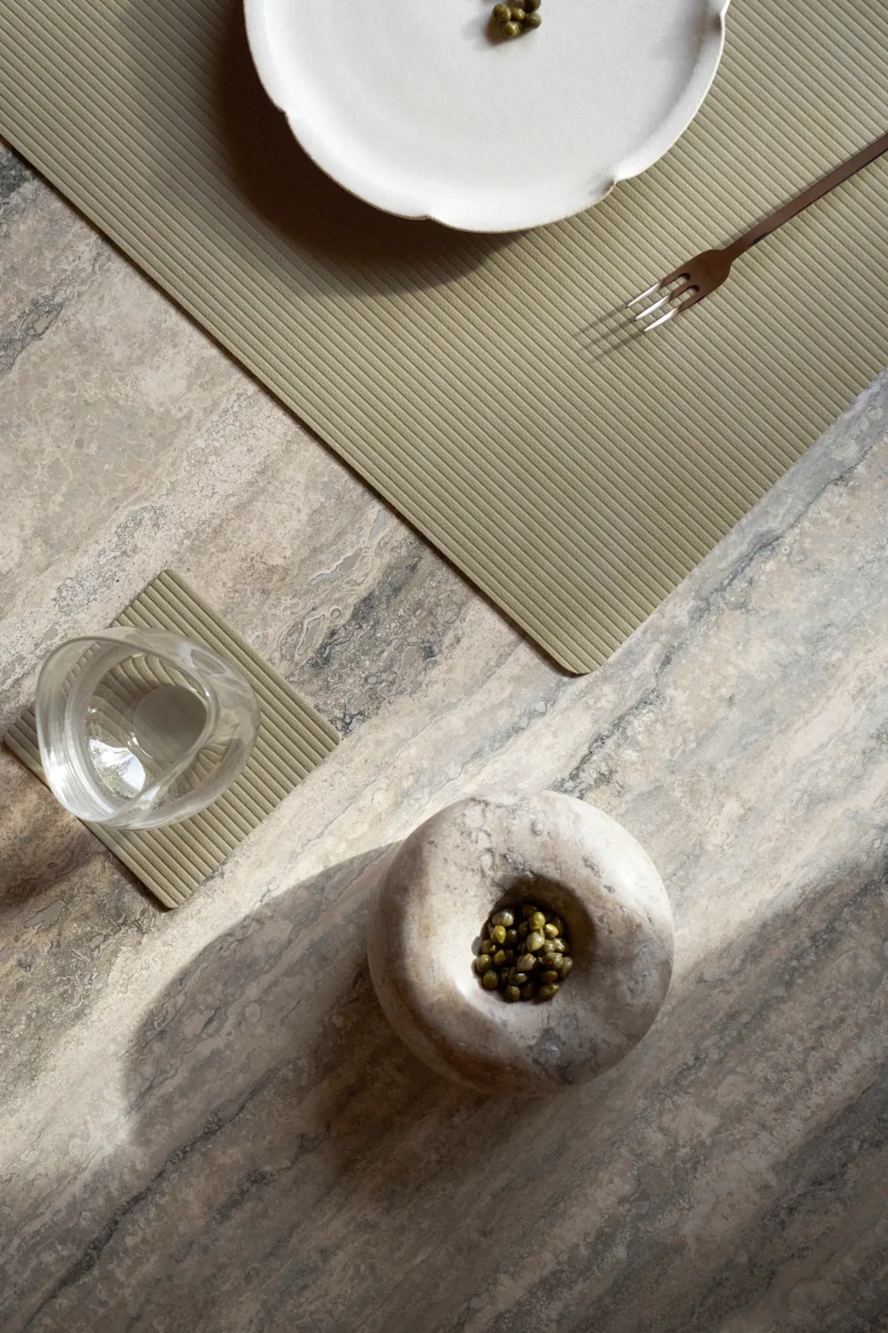 Corduroy glassunderlag square, Herbal Dust LIND DNA