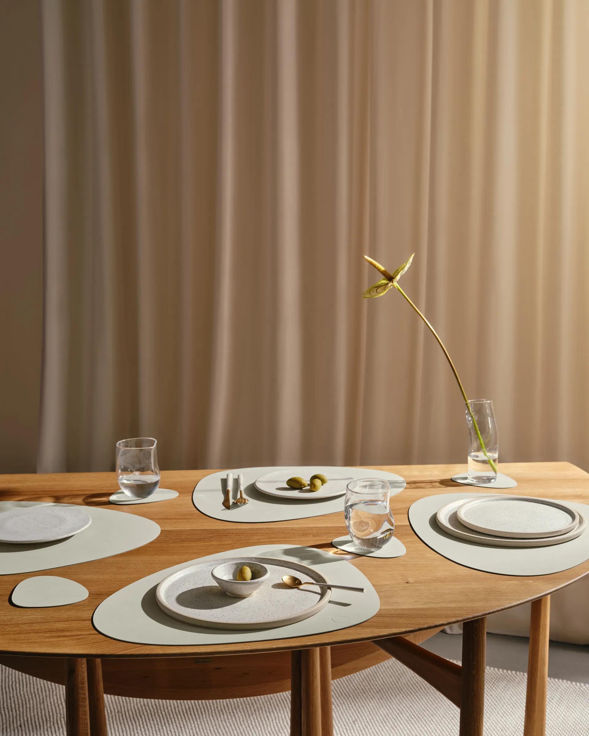 Curve Nupo Double glassunderlag, Linen-Flint Grey LIND DNA