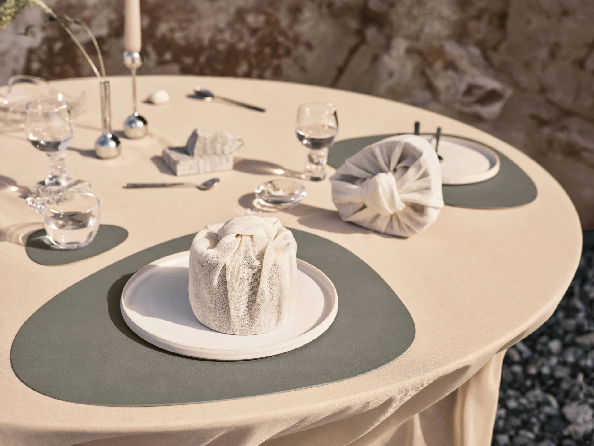 Curve Nupo Double glassunderlag, Linen-Flint Grey LIND DNA