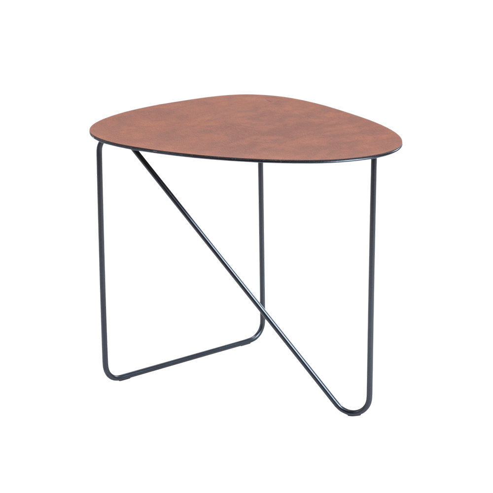 Bilde av LIND DNA Curve sofabord skinn cognac bull M