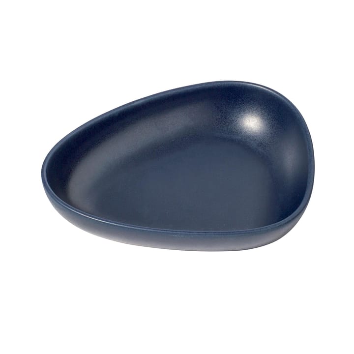 Curve Stoneware dyp tallerken 19x22 cm - Navy blue - Lind DNA