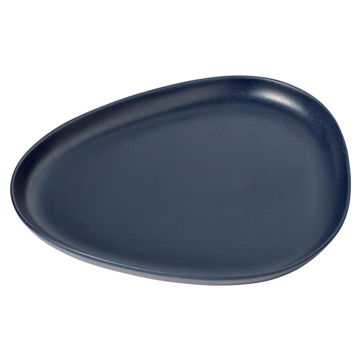 Curve Stoneware serveringsfat 30x35 cm - Navy blue - Lind DNA