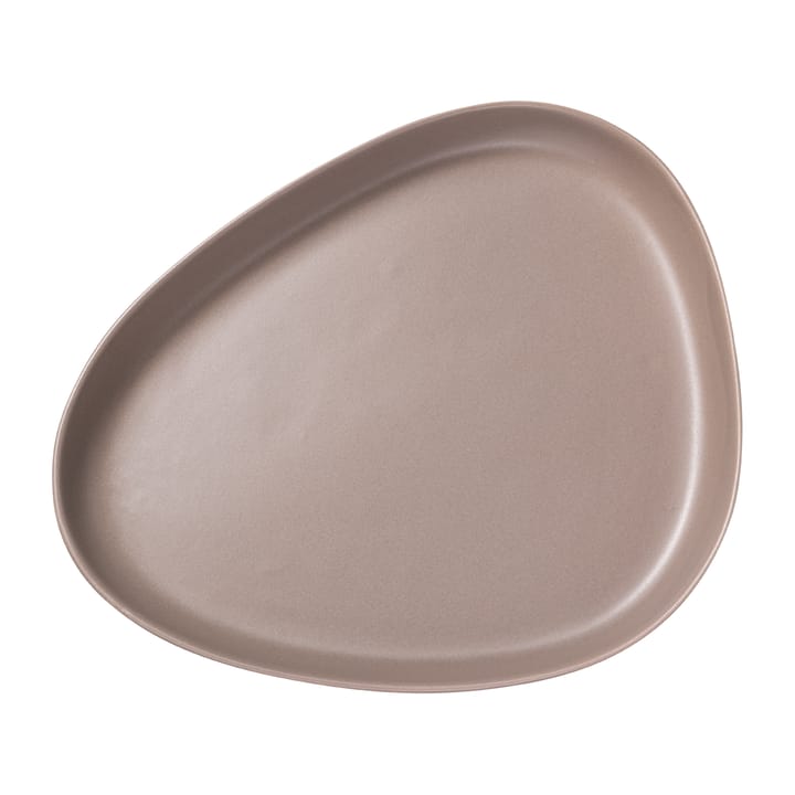 Curve Stoneware serveringsfat 30x35 cm - Warm grey - LIND DNA