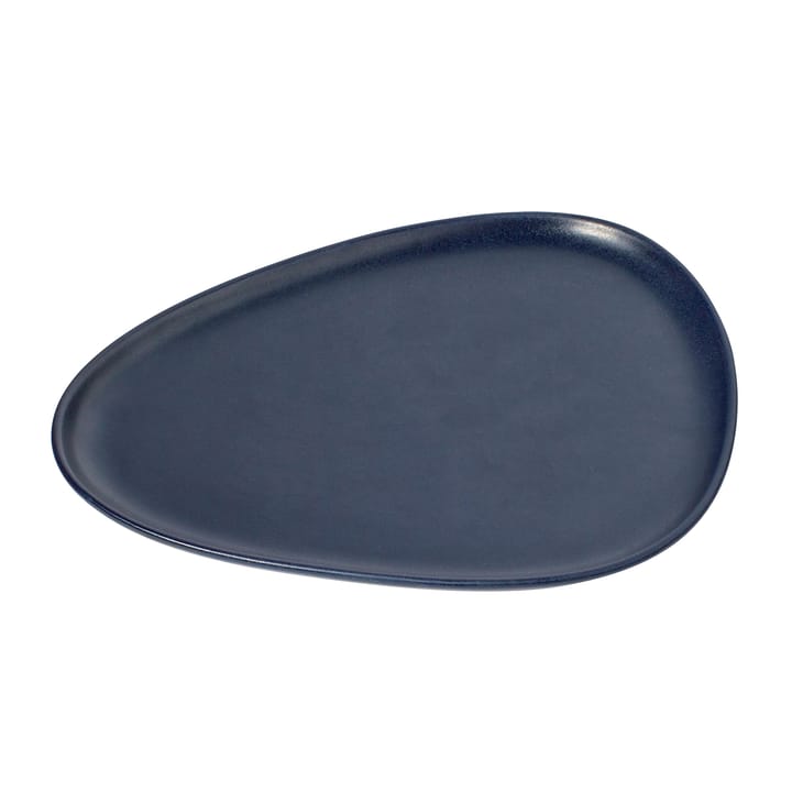 Curve Stoneware tallerken 26x30 cm - Navy blue - LIND DNA