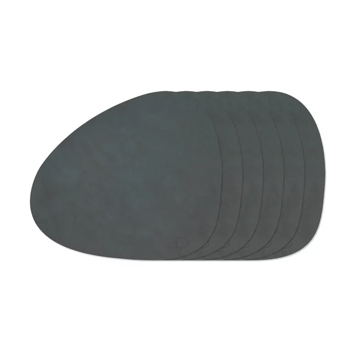 Nupo Curve bordbrikke-sett - Antrasitt, 6-pakning - LIND DNA