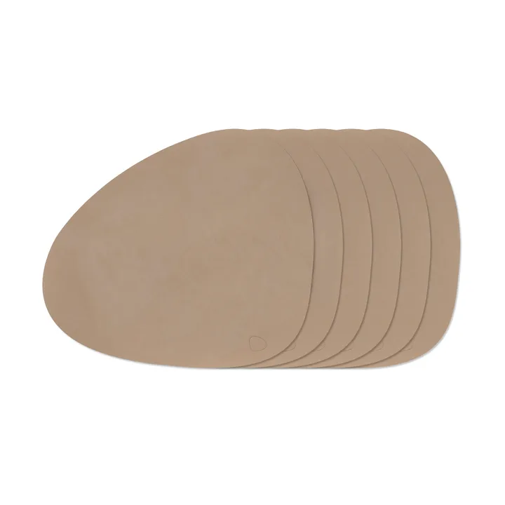 Nupo Curve bordbrikke-sett - Clay Brown, 6-pak - LIND DNA
