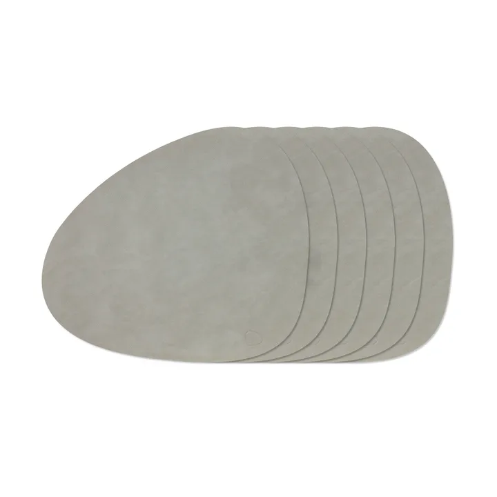 Nupo Curve bordbrikke-sett - Light Grey, 6-pakking - LIND DNA