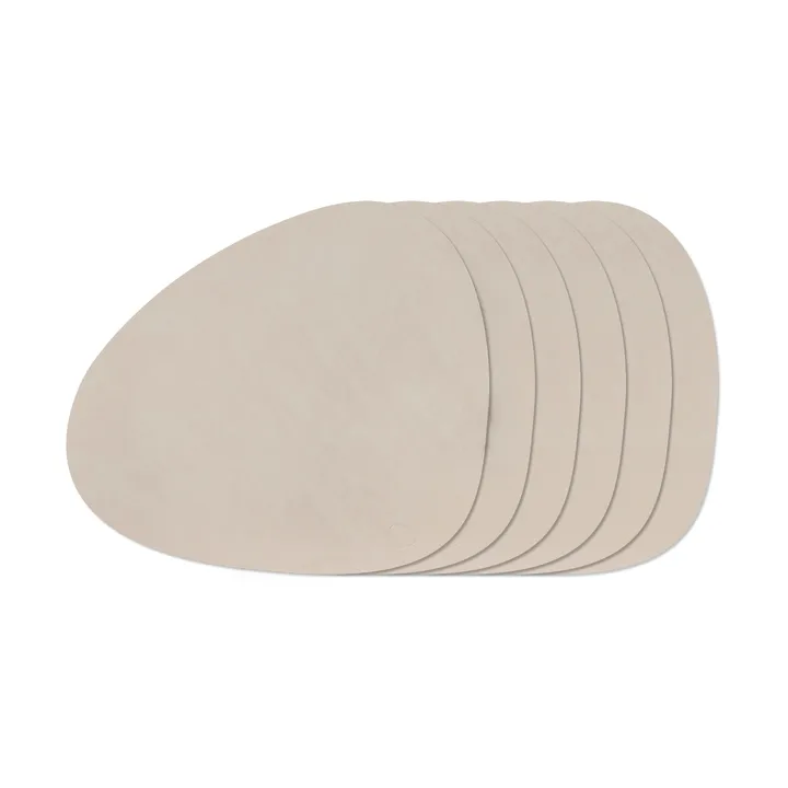 Nupo Curve bordbrikkesett - Oyster White, 6-pakning - LIND DNA