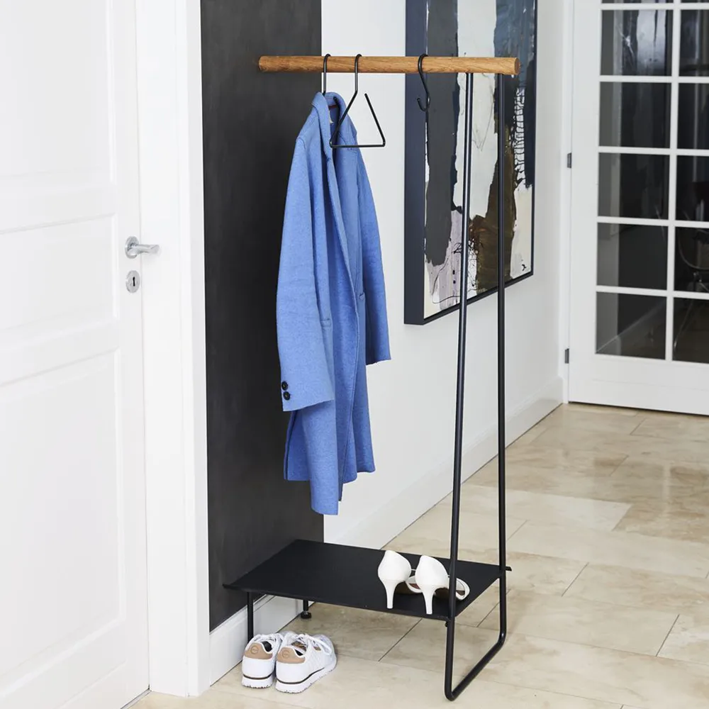 Swing garderobestang, oak black, L, snor black LIND DNA