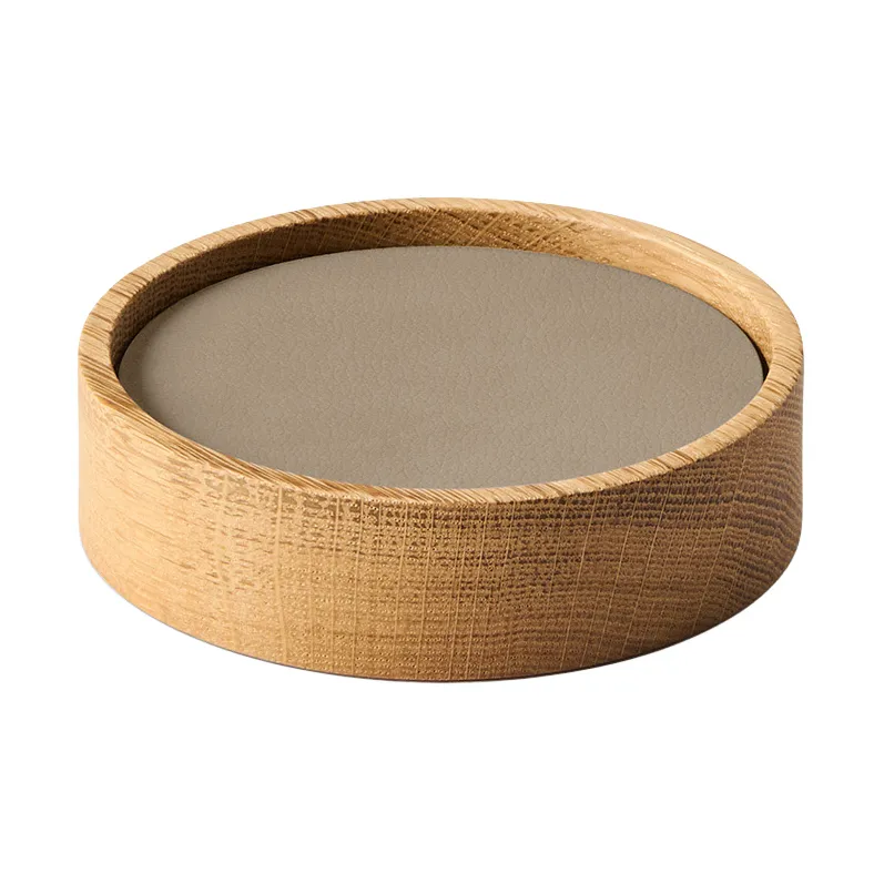 Wood Box glassunderlag sett, Nature-oak, circle, S, Nupo clay brown, 9 deler LIND DNA