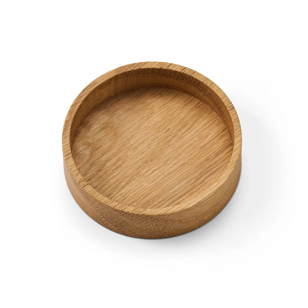 Wood Box oppbevaring til glassunderlag, Nature-oak, circle, S LIND DNA