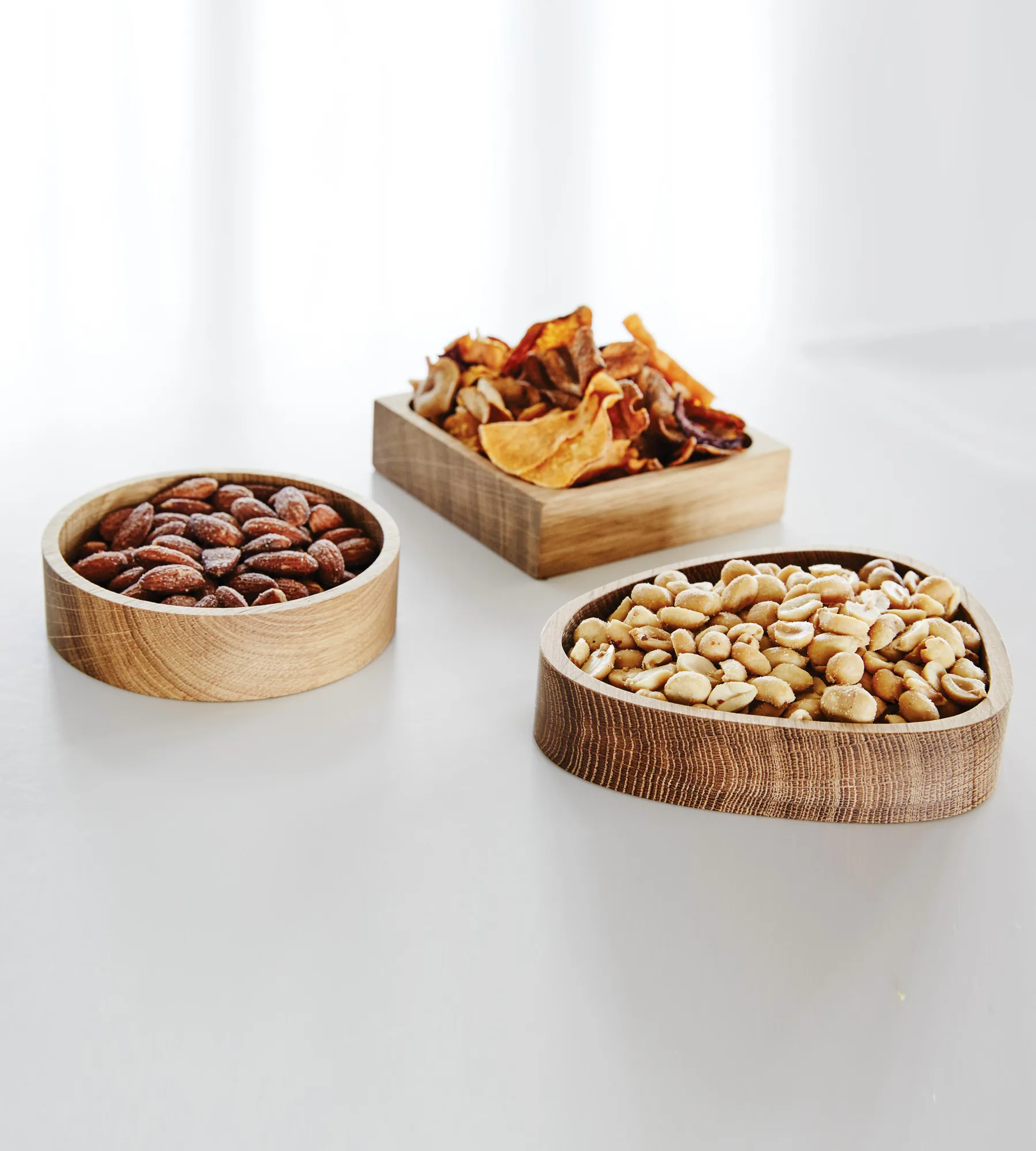 Wood Box oppbevaring til glassunderlag, Nature-oak, circle, S LIND DNA