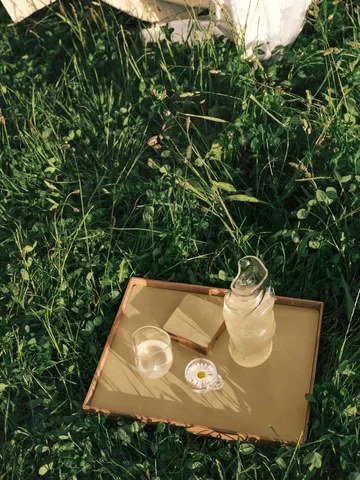 Wood Box oppbevaring til glassunderlag - Nature-oak, square, S - LIND DNA