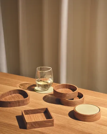 Wood Box oppbevaring til glassunderlag - Nature-oak, square, S - LIND DNA