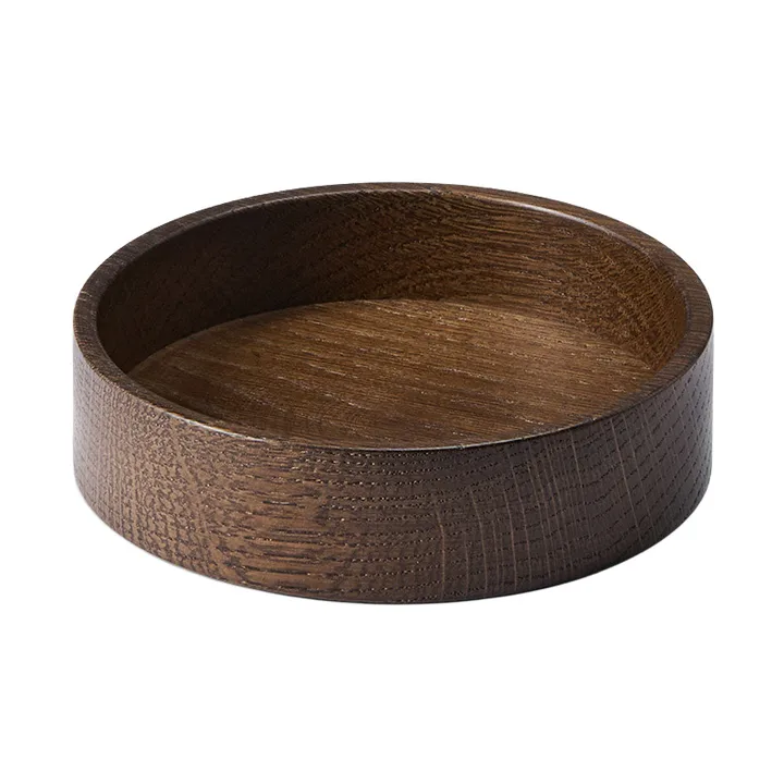 Wood Box oppbevaring til glassunderlag - Smoked-oak, circle, S - LIND DNA