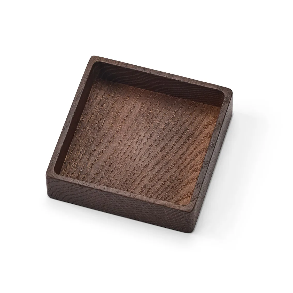 Wood Box oppbevaring til glassunderlag, Smoked-oak, square, S LIND DNA