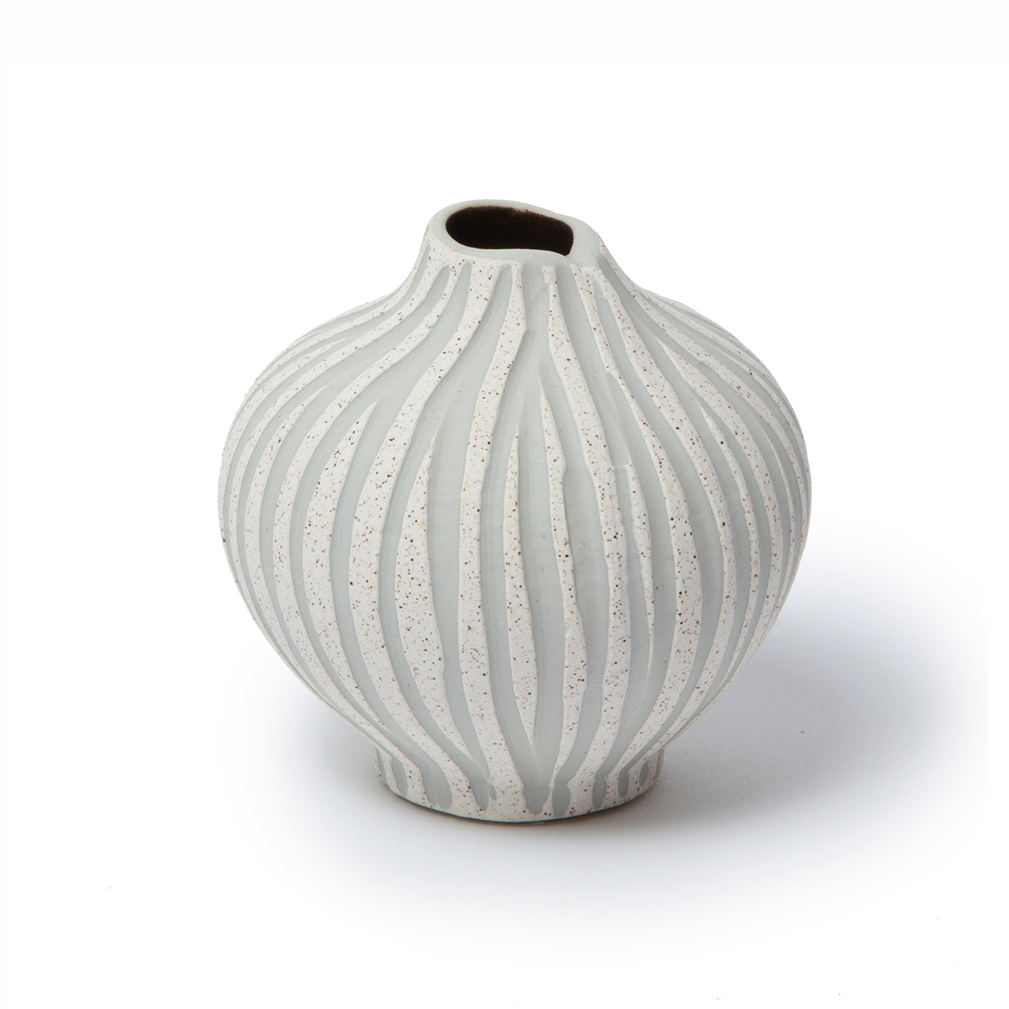 Bilde av Lindform Line vase Sand white stone stripe liten