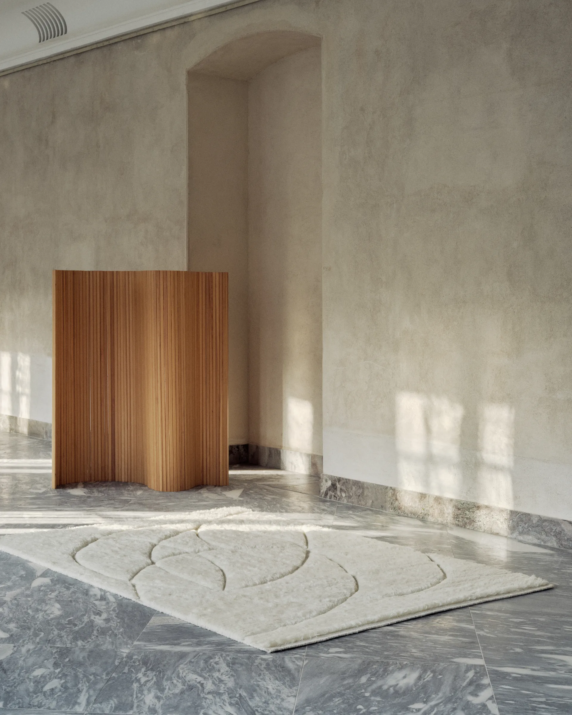 Lineal Sweep ullteppe, White, 200 x 300 cm Linie Design