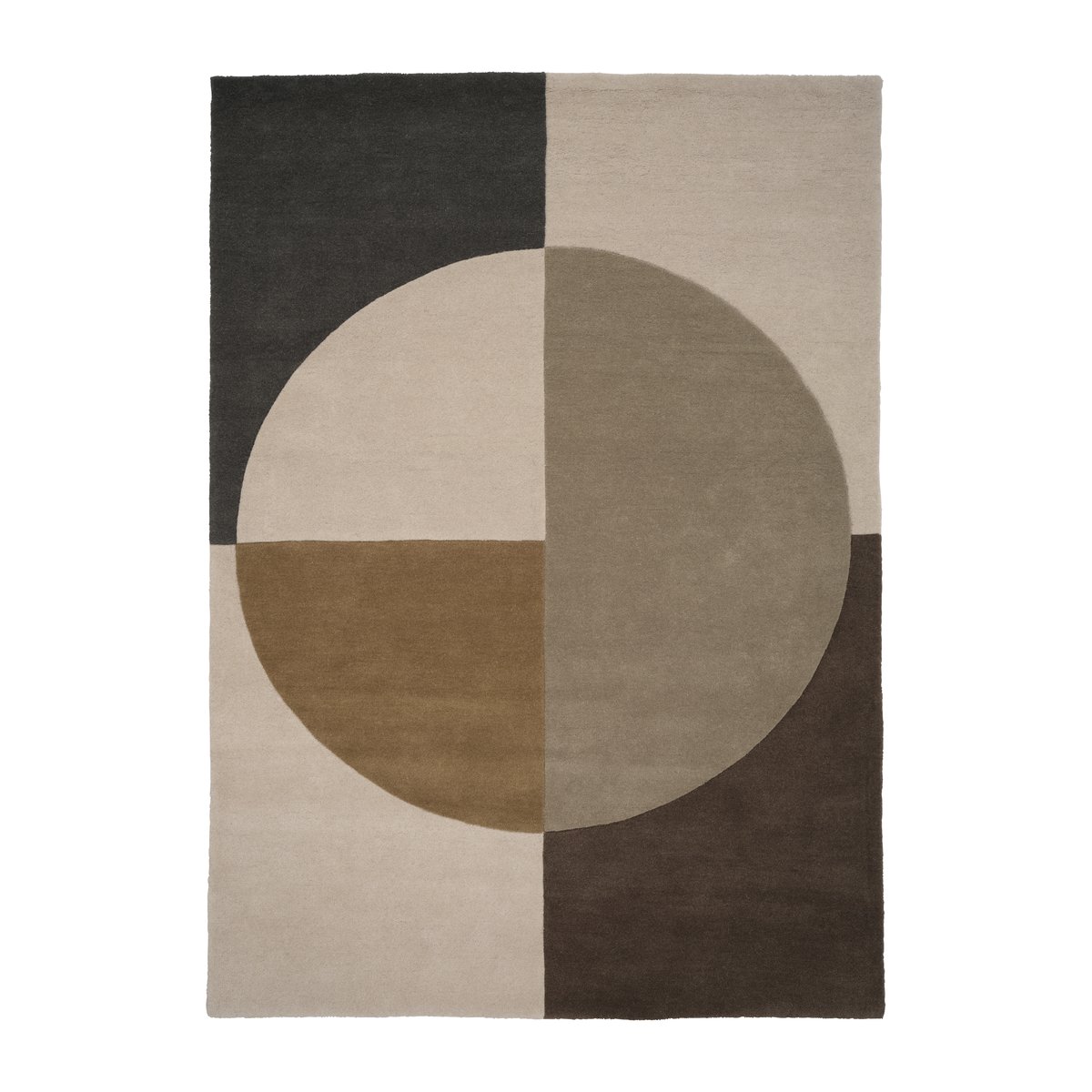 Bilde av Linie Design Radiality ullteppe Olive 140 x 200 cm