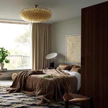 Paolo gardin med rynkebånd - Gräddig beige - Linum