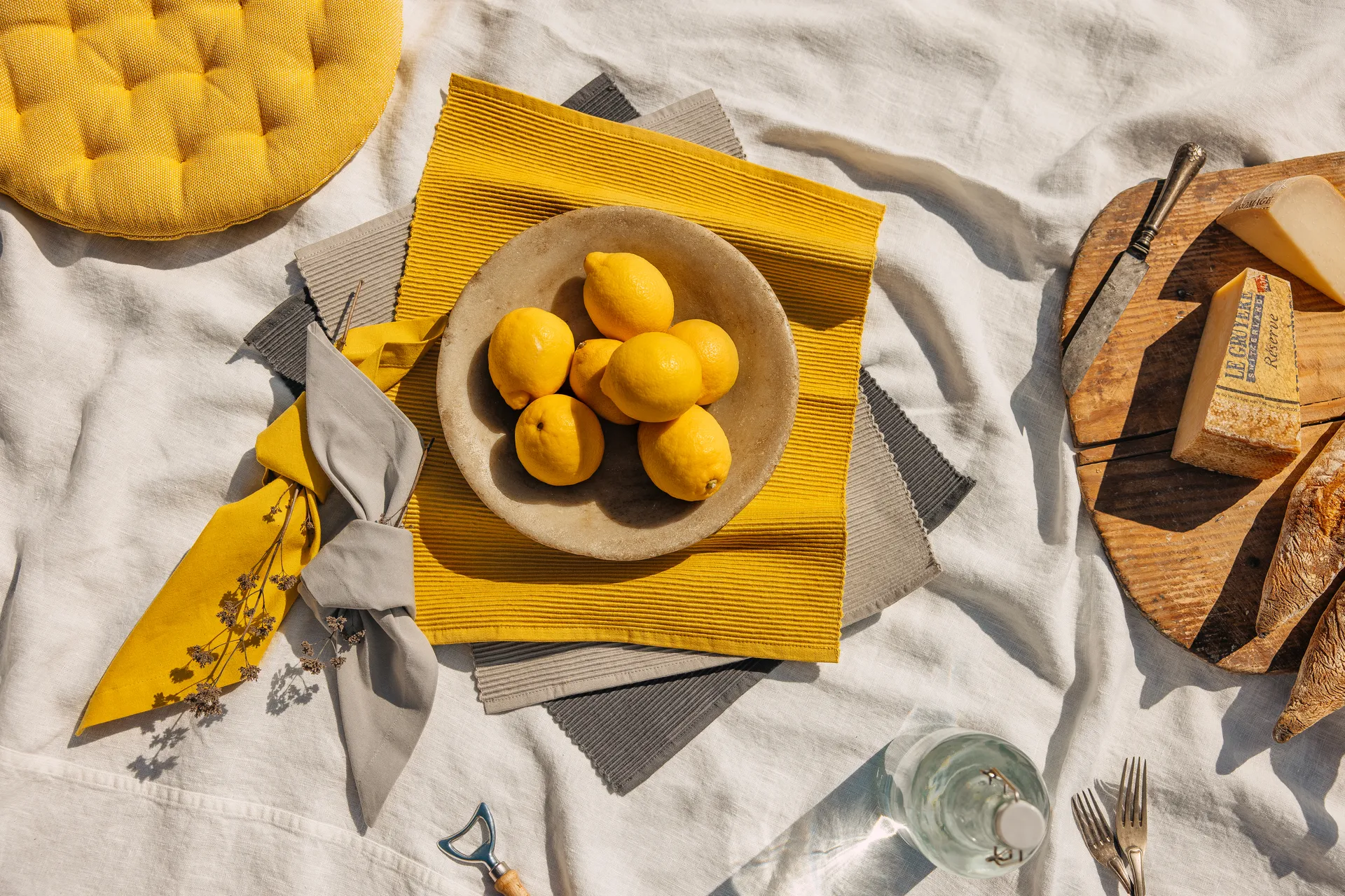 Robert serviett 4 stk, Sennepsgul Linum