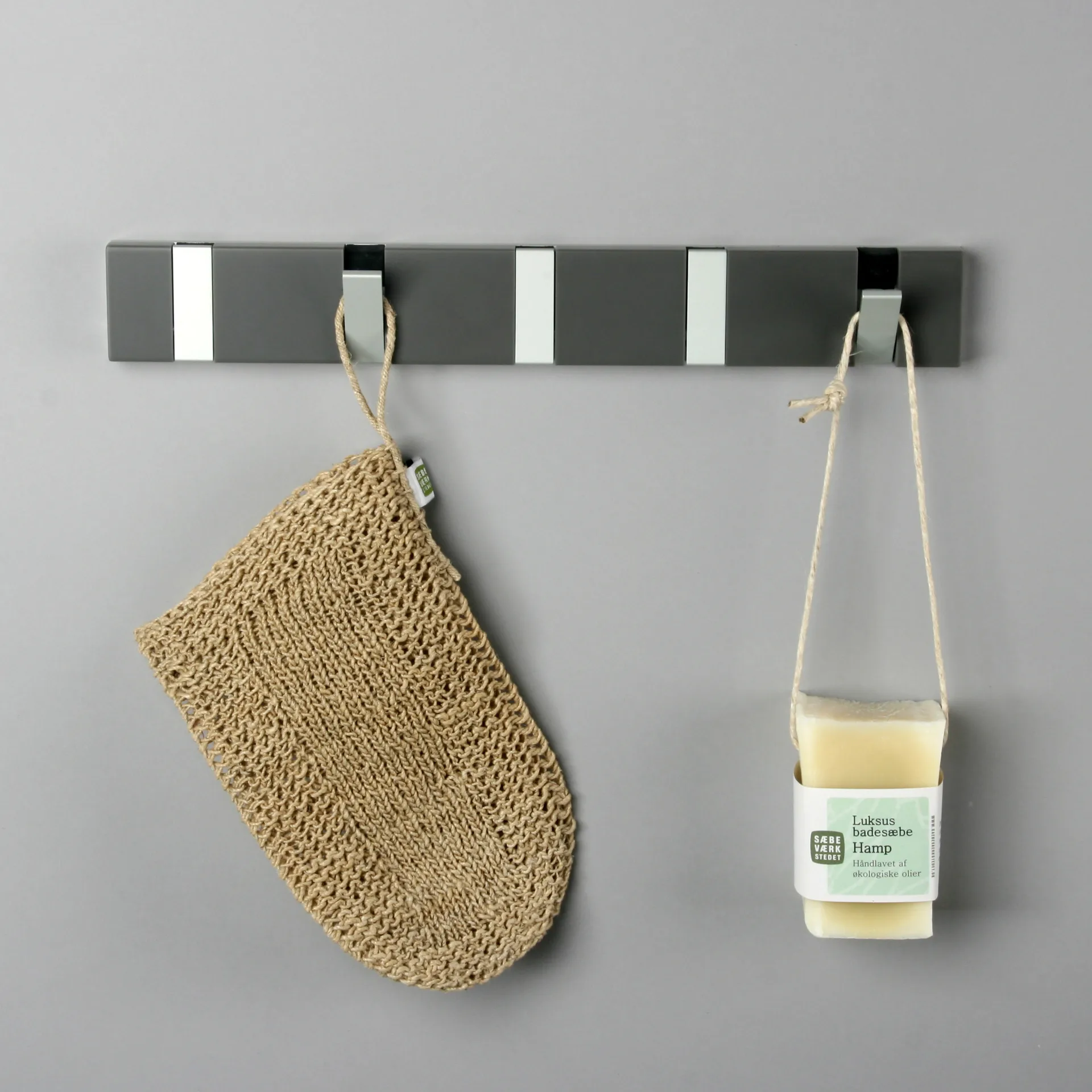 Loca Knax knaggrekke 33 cm kompositt, grå LoCa