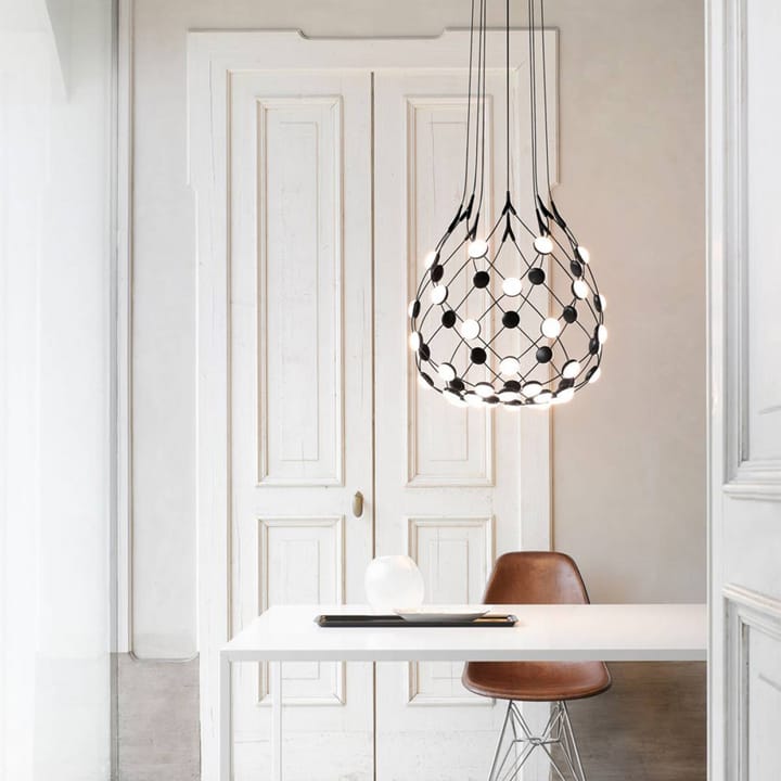Mesh taklampe, sort, small, kabel 5 m Luceplan